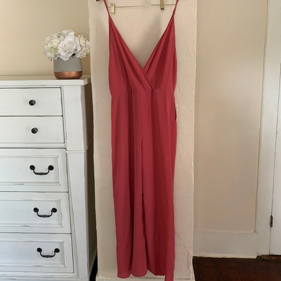 Shellsea Rose Colored Wide Leg Jumpsuit - Picture 3 of 6